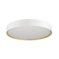 LED taklampe Decona hvit/gull Ø42 cm dimbar IP44 forfra