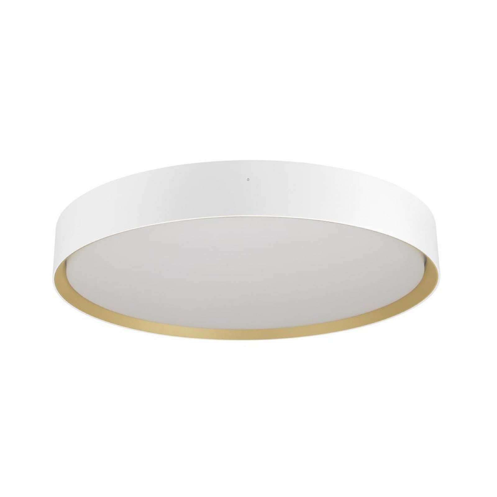 LED taklampe Decona hvit/gull Ø42 cm dimbar IP44 forfra