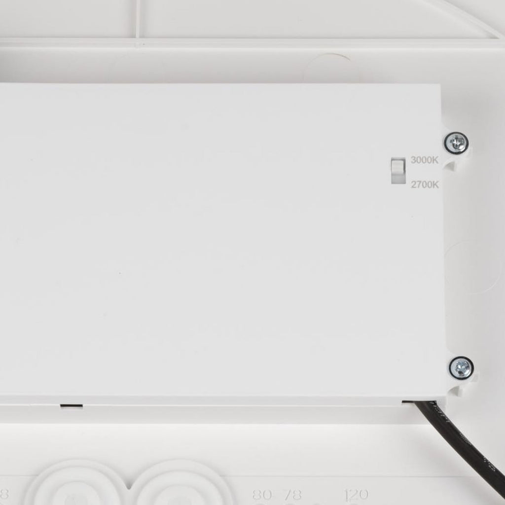 LED taklampe Decona hvit/gull Ø42 cm dimbar IP44 nærbilde