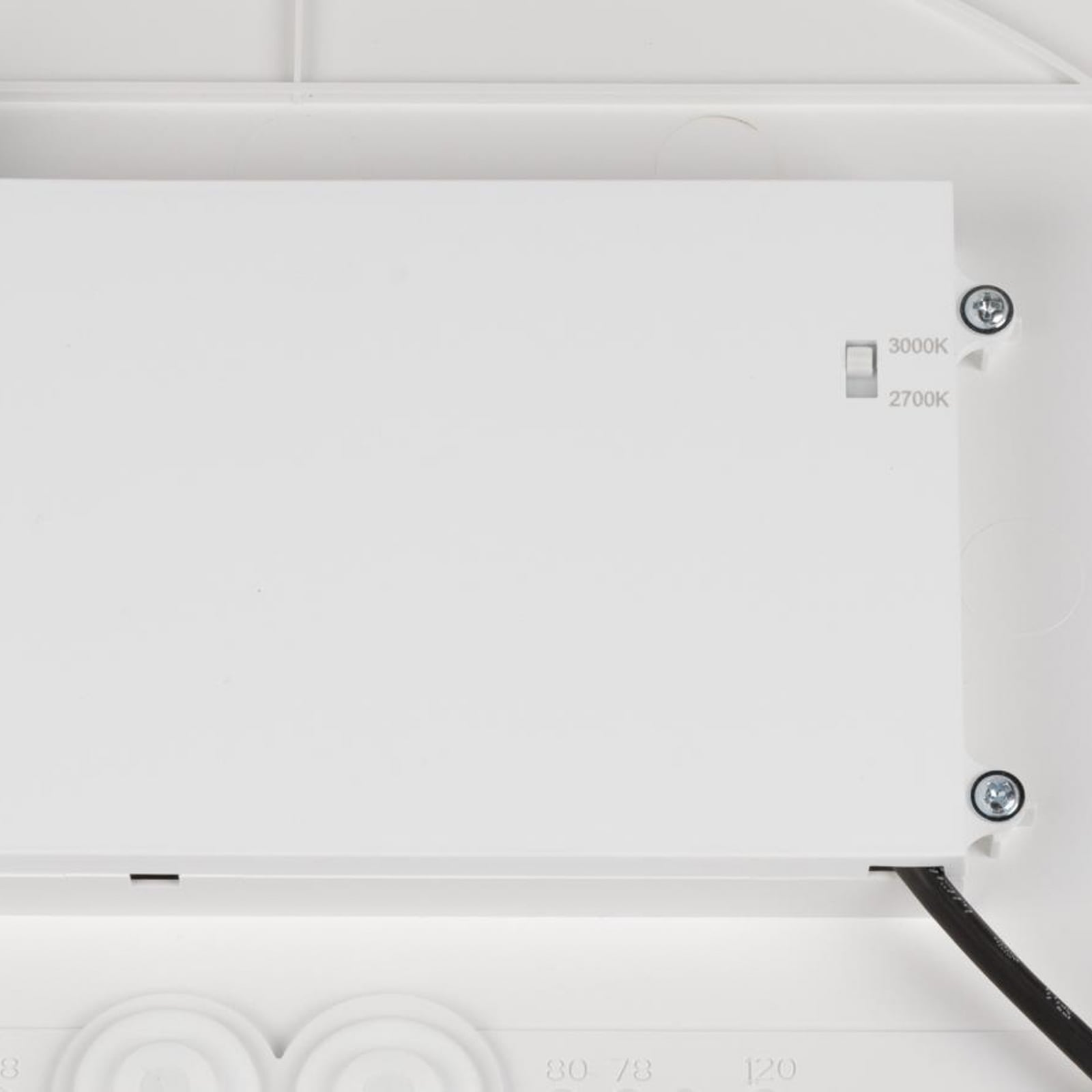 LED taklampe Decona hvit/gull Ø42 cm dimbar IP44 nærbilde