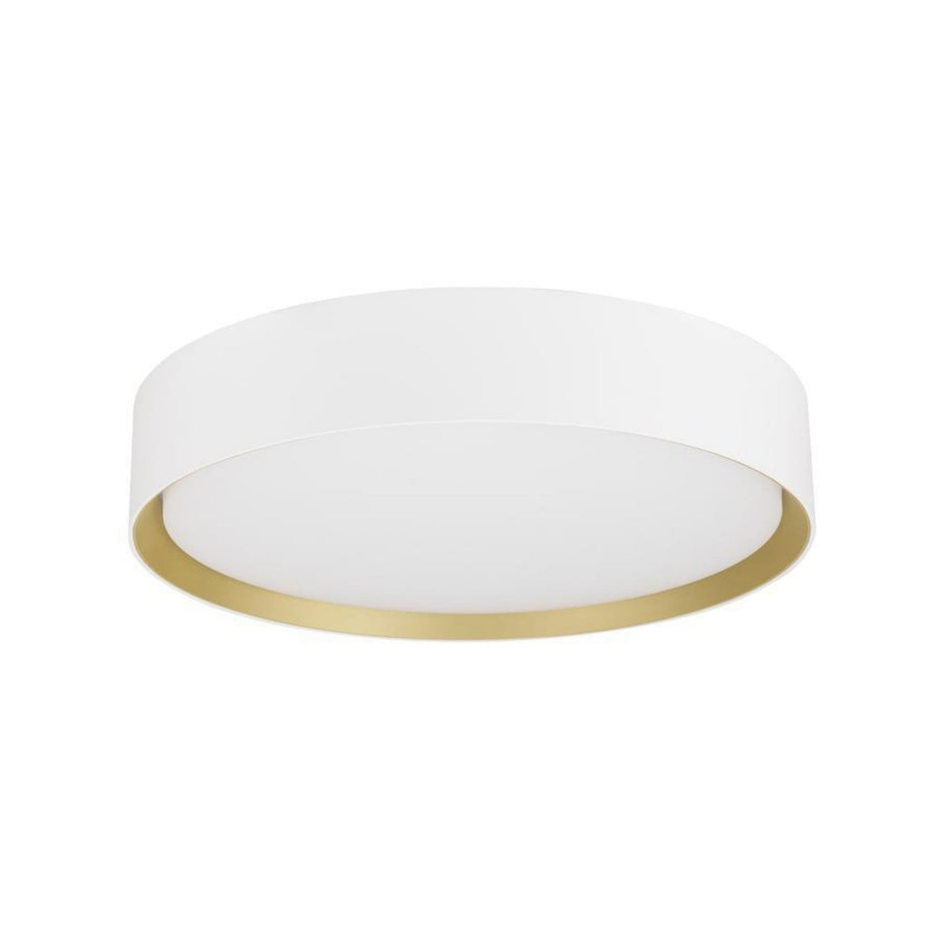 LED taklampe Decona hvit/gull dimbar CCT Ø30 cm IP44 forfra