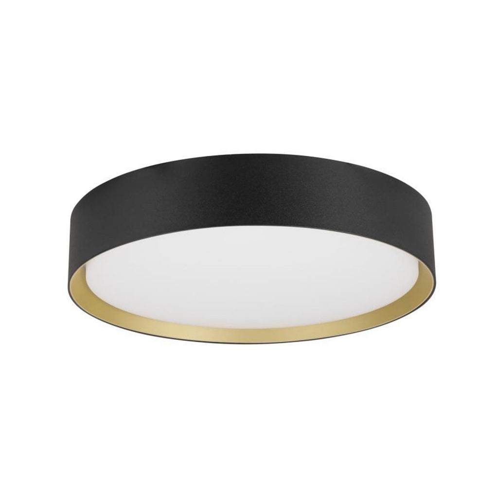LED taklampe Decona svart/gull Ø30 cm forfra