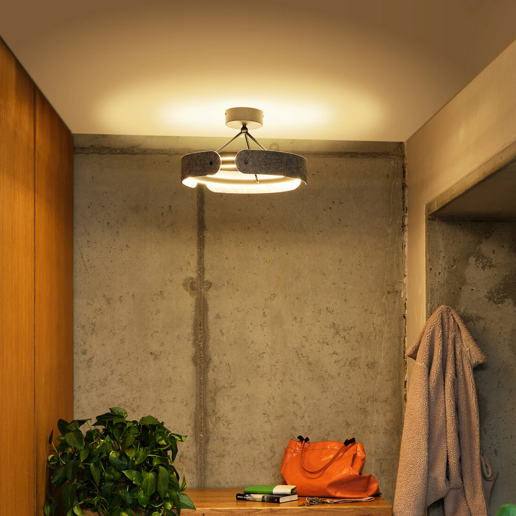 LED taklampe Decor Curve Felt filt mørkegrå sett bakfra
