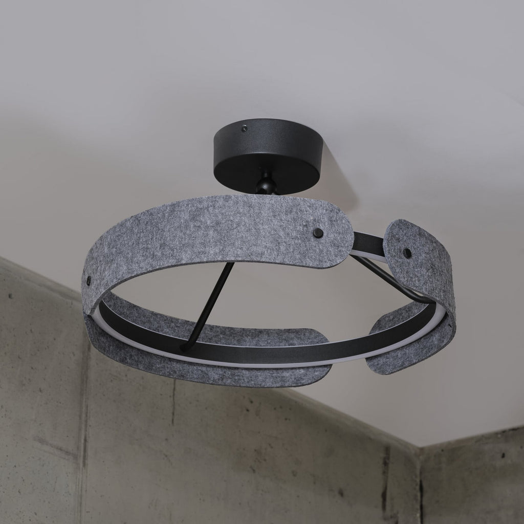 LED taklampe Decor Curve Felt filt mørkegrå sett forfra