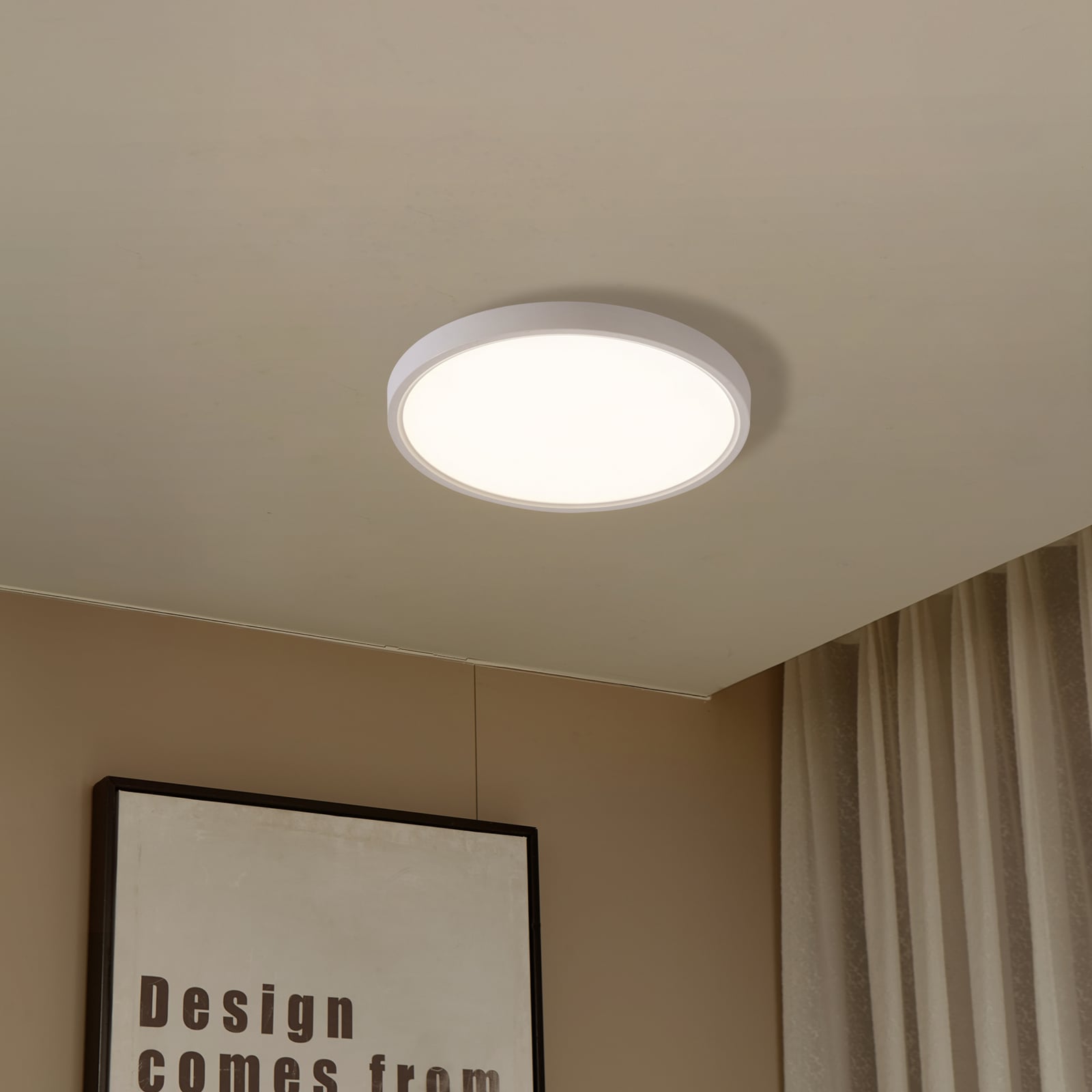 LED taklampe Deika smart dimbar CCT RGB Ø30 cm hvit bakside