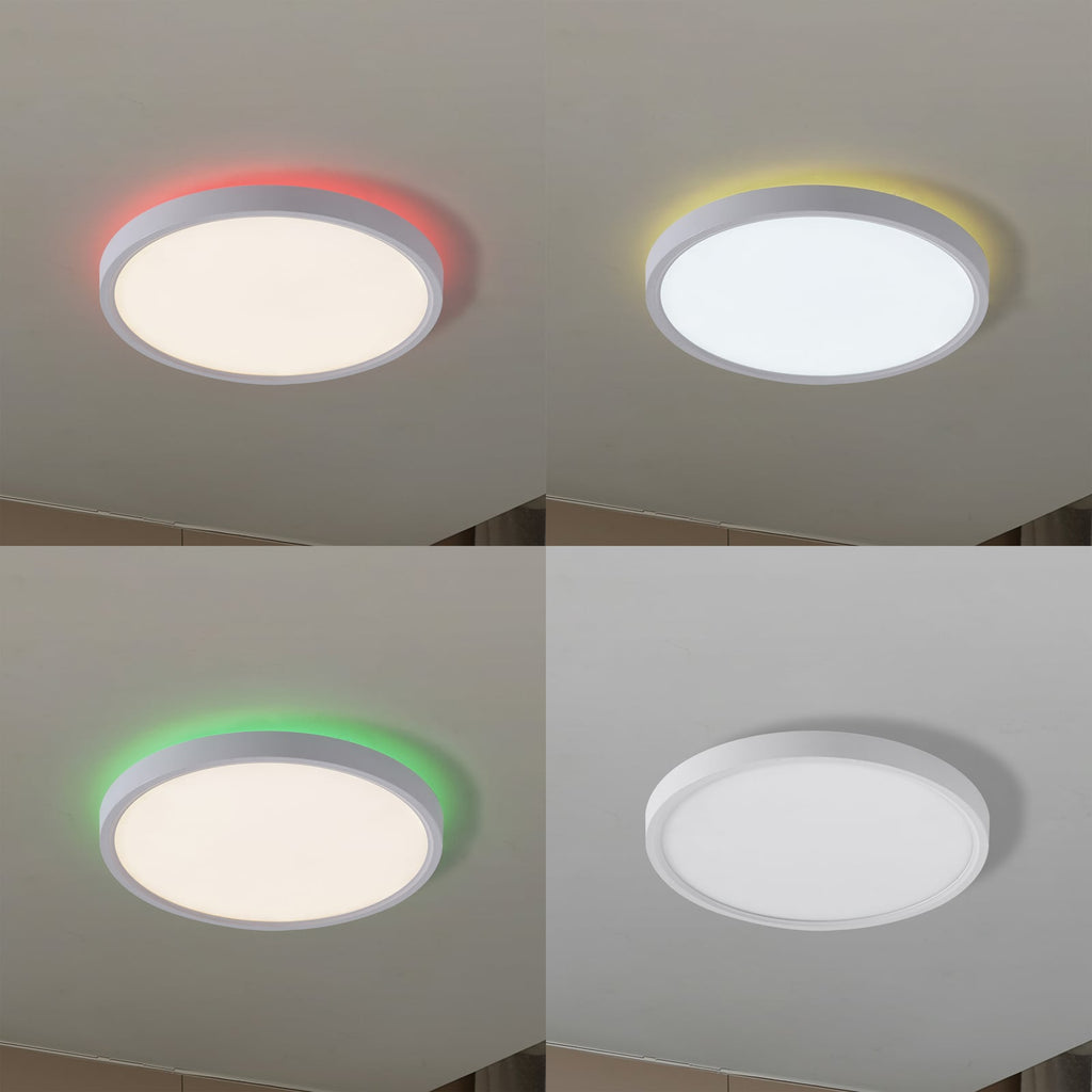 LED taklampe Deika smart dimbar CCT RGB Ø30 cm hvit detalj