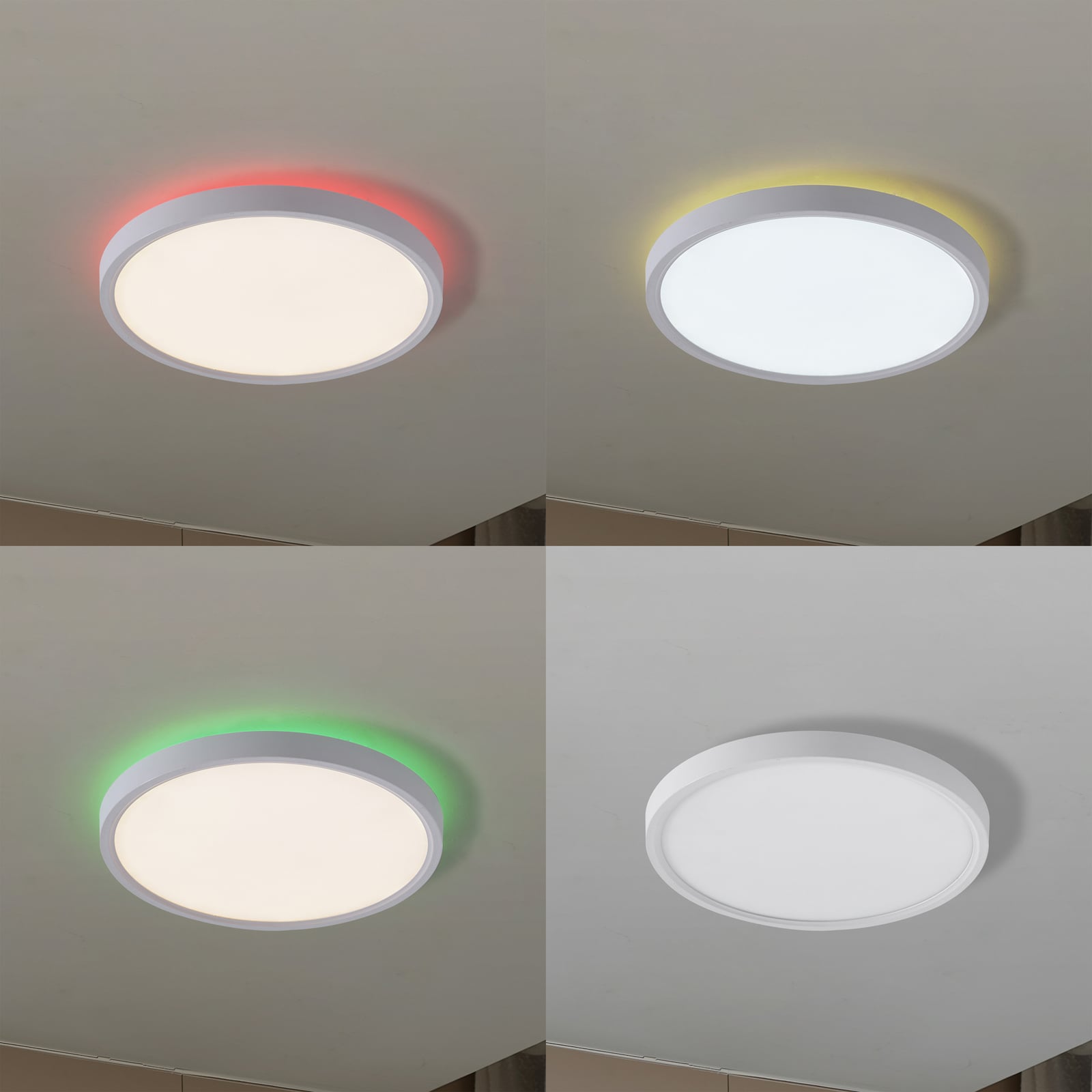 LED taklampe Deika smart dimbar CCT RGB Ø30 cm hvit detalj