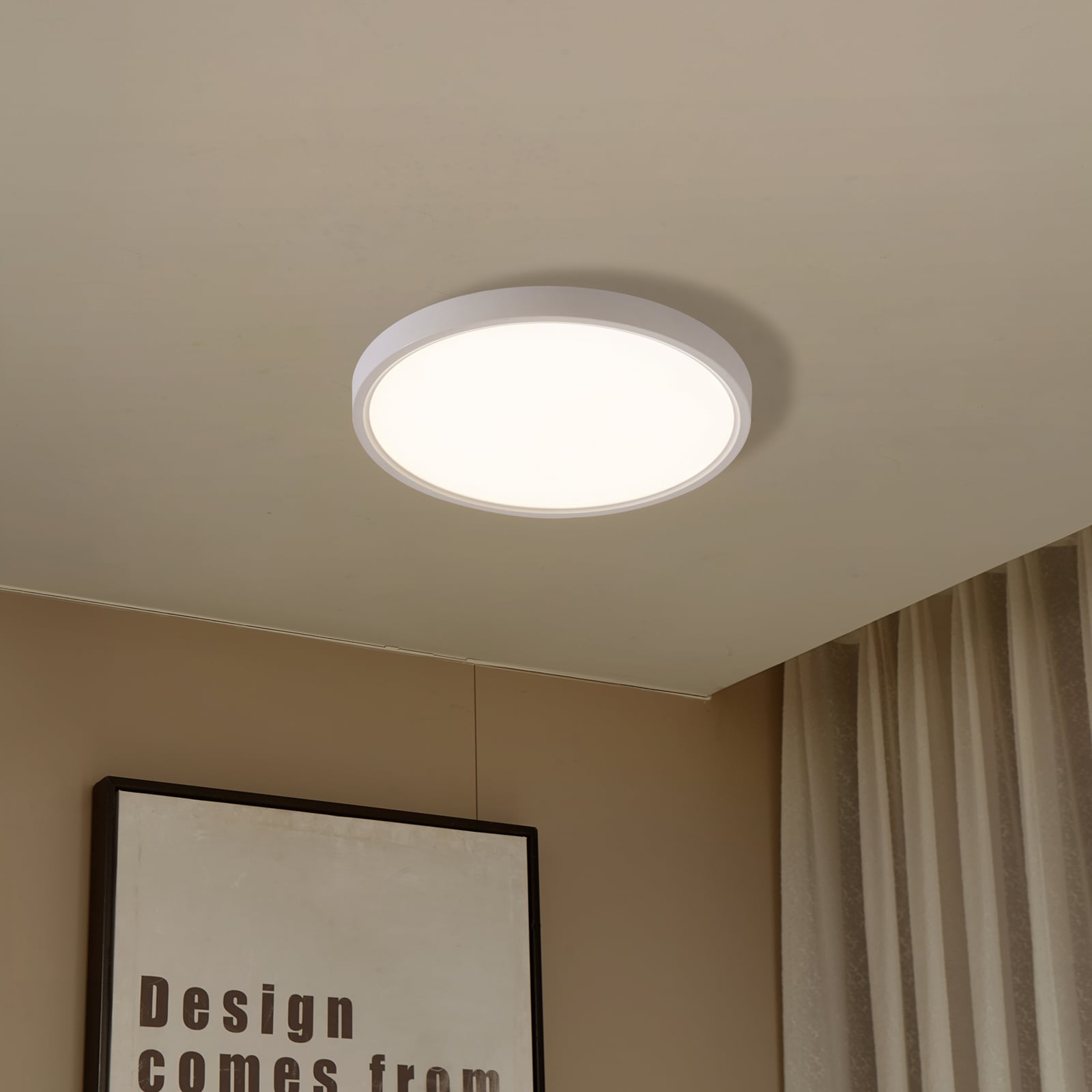 LED taklampe Deika smart dimbar CCT RGB Ø40 cm hvit bakside