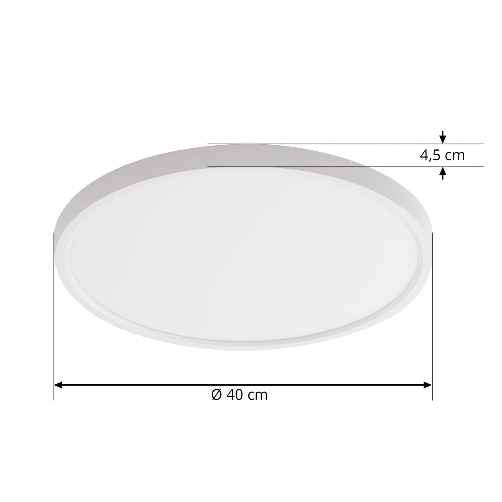 LED taklampe Denora dimbar RGB CCT Tuya Ø40 cm hvit montert i rom