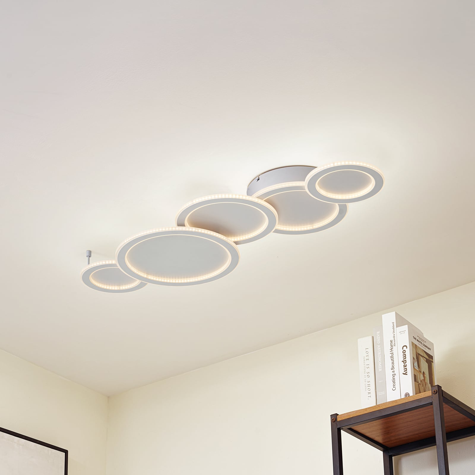 LED taklampe Diala dimbar hvit aluminium 96 cm bakside