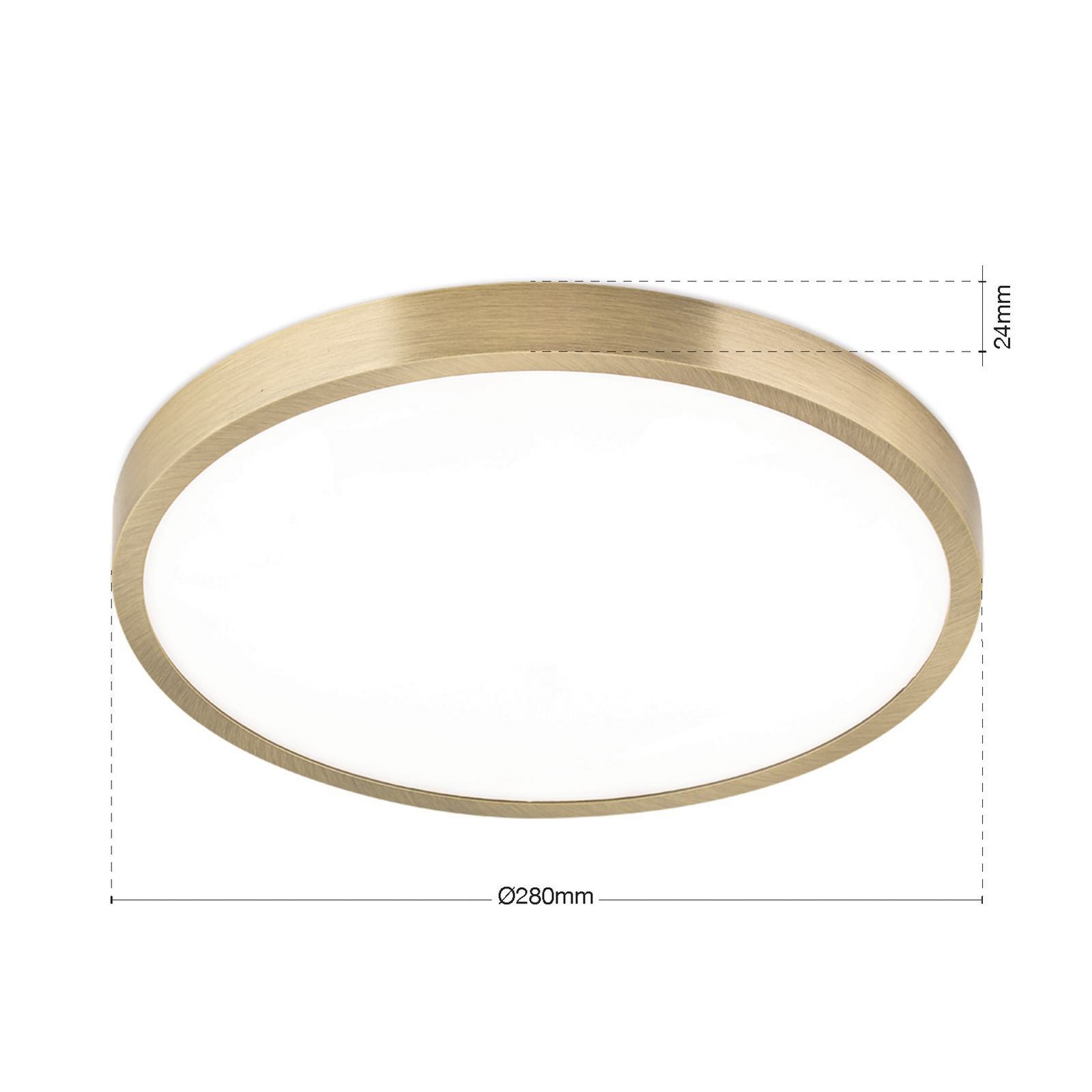 LED taklampe Disc antikk messing Ø28 cm dimbar CCT - ORION detalj av armatur