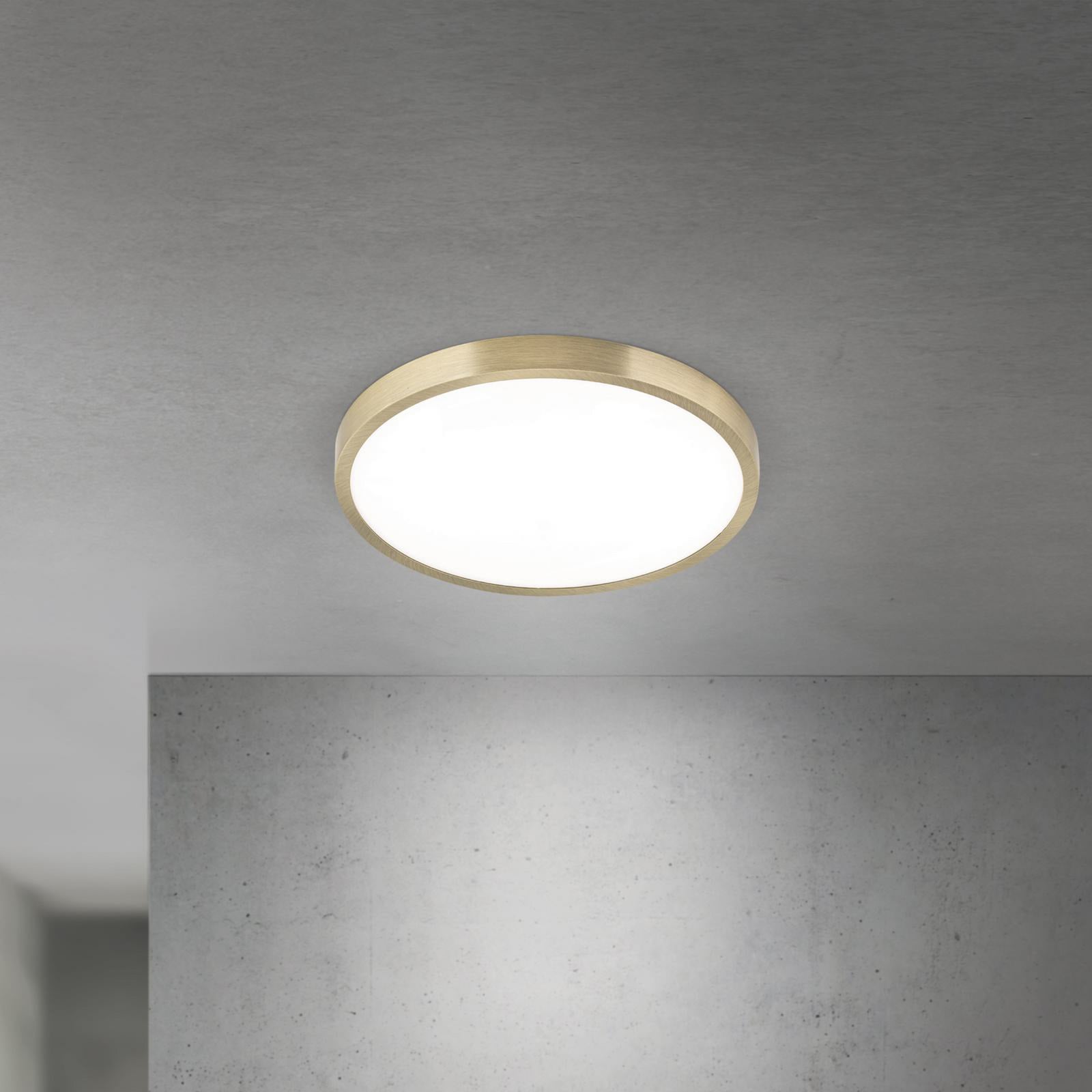 LED taklampe Disc antikk messing Ø28 cm dimbar CCT - ORION montert i rom