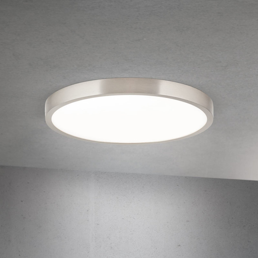 LED taklampe Disc dimbar CCT matt nikkel Ø28 cm forfra