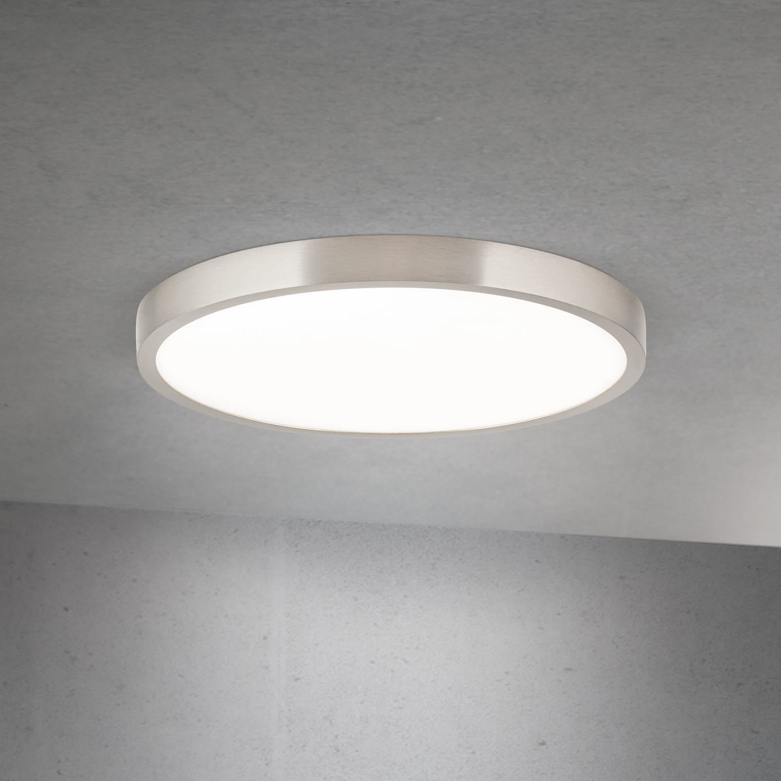 LED taklampe Disc dimbar CCT matt nikkel Ø28 cm forfra