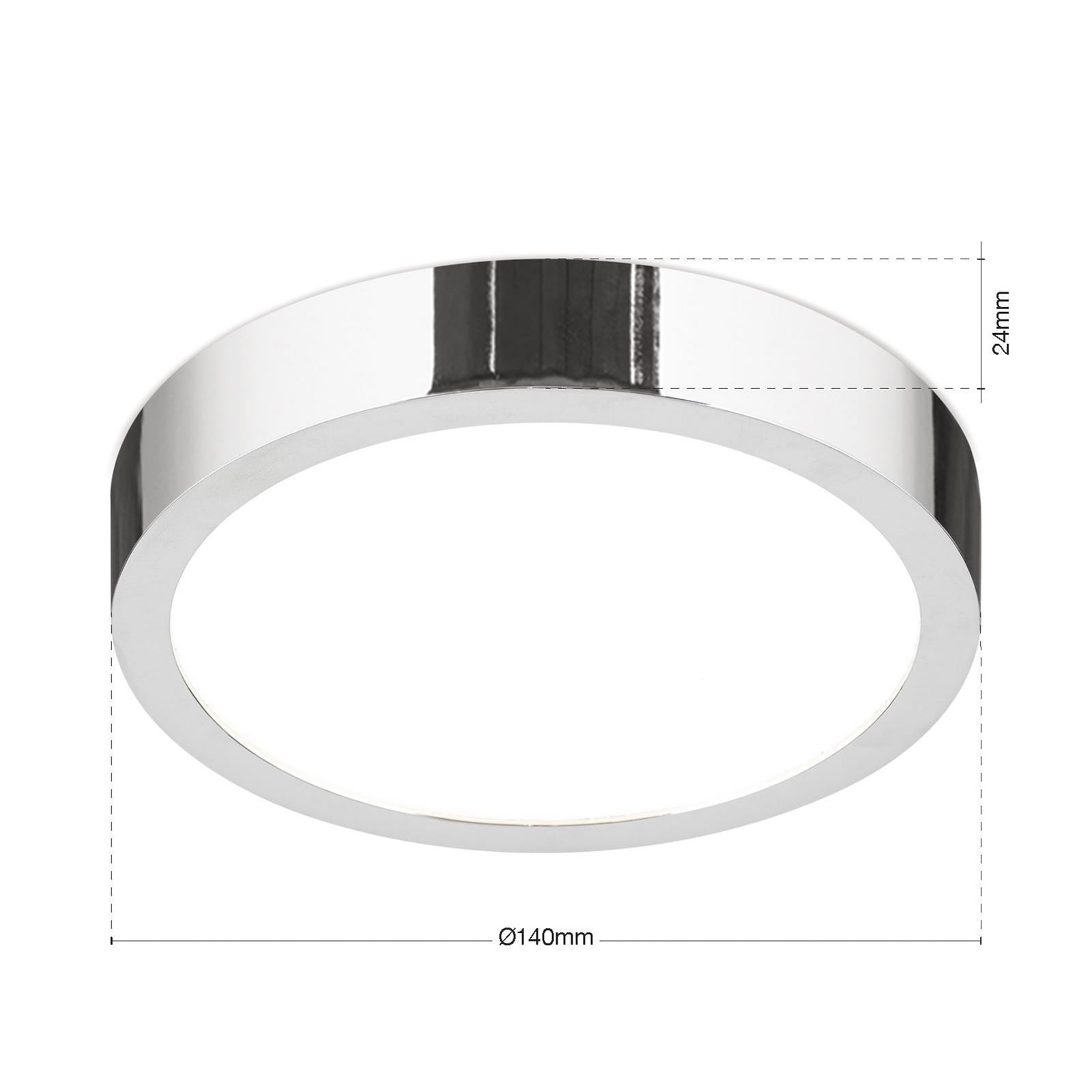 LED taklampe Disc krom Ø14 cm detalj