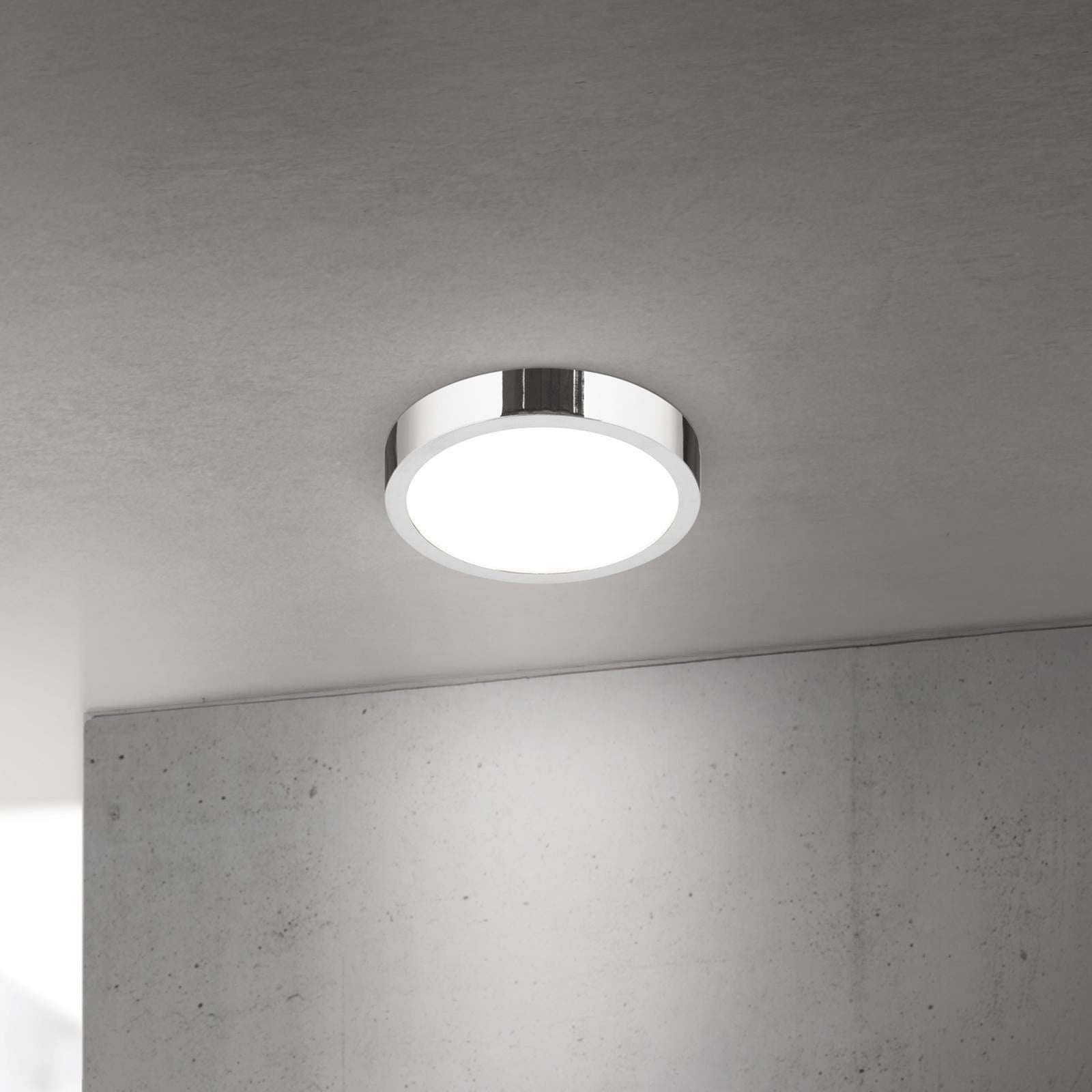 LED taklampe Disc krom Ø14 cm montert