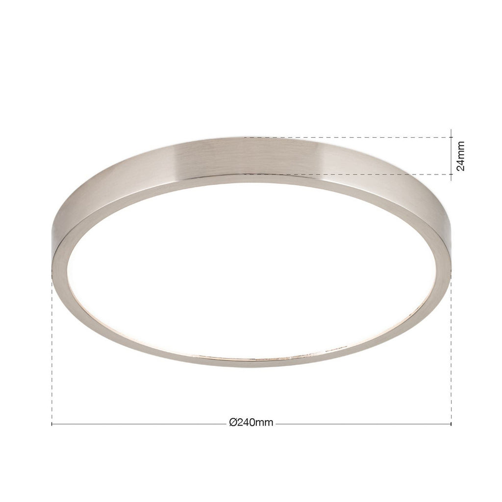 LED taklampe Disc matt nikkel Ø24 cm CCT dimbar 17W detalj