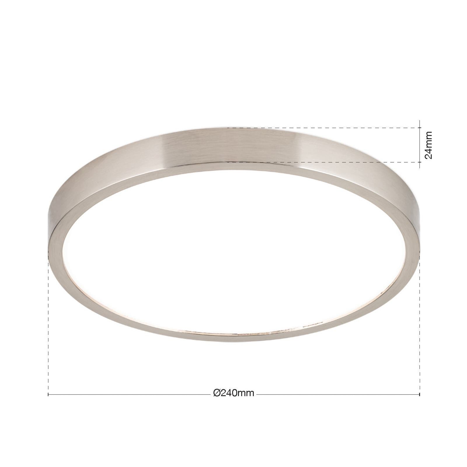 LED taklampe Disc matt nikkel Ø24 cm CCT dimbar 17W detalj
