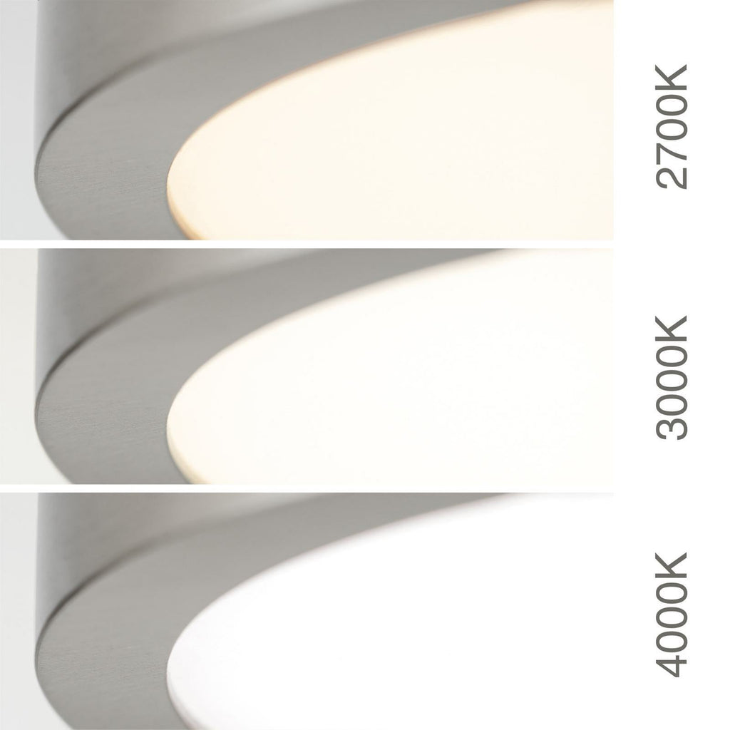 LED taklampe Disc matt nikkel Ø24 cm CCT dimbar 17W side