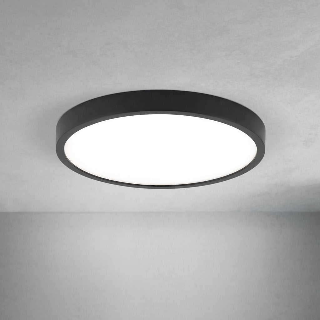 LED taklampe Disc svart Ø24 cm CCT dimbar 17W forfra
