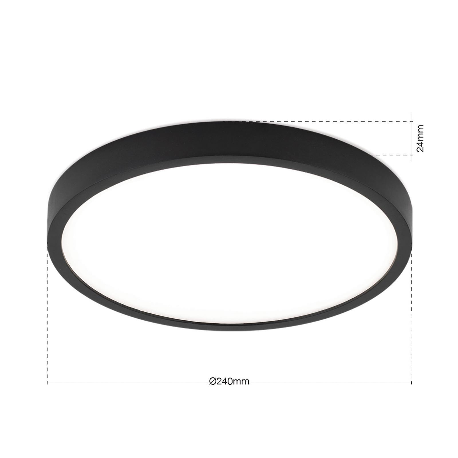 LED taklampe Disc svart Ø24 cm CCT dimbar 17W detalj