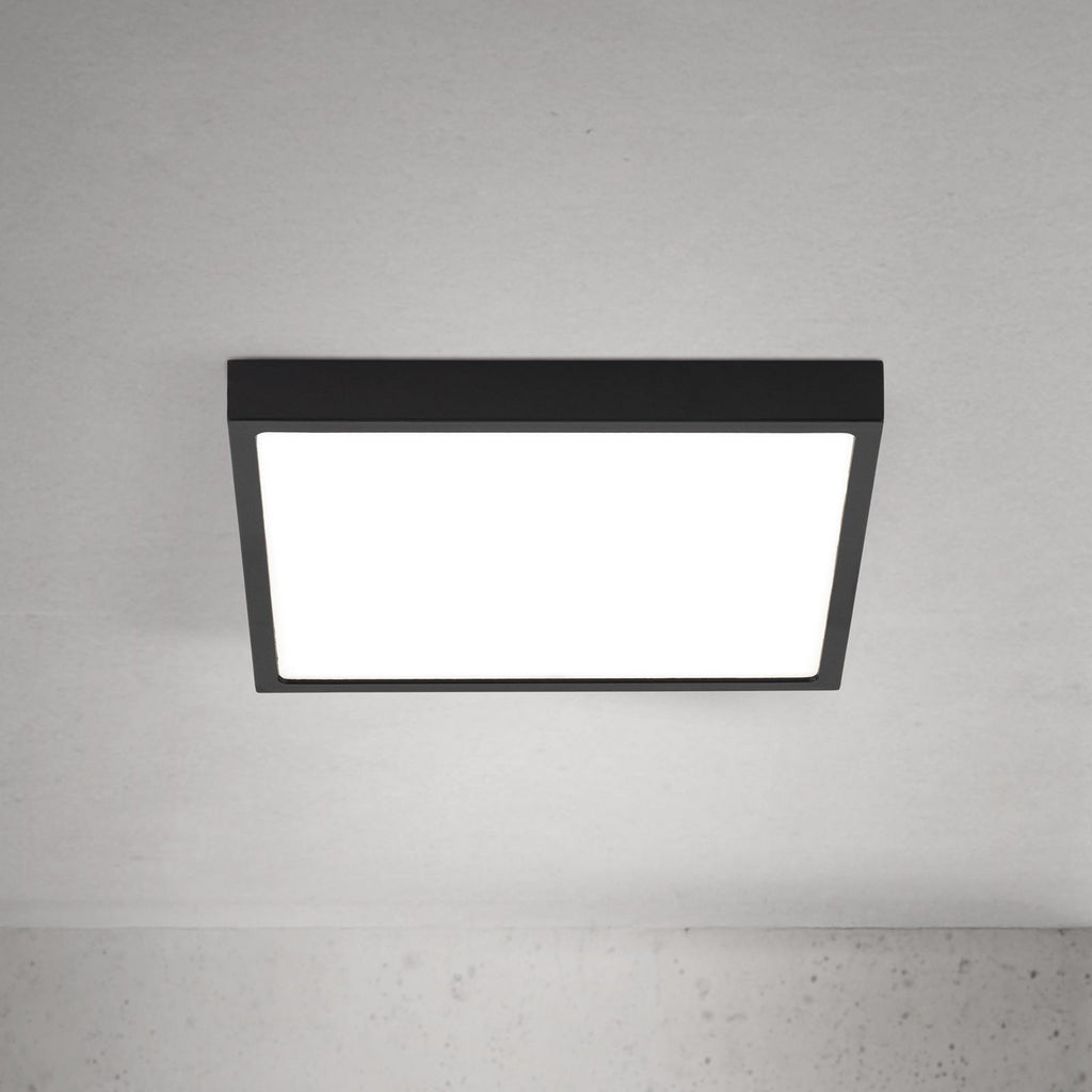 LED taklampe Disc svart 24x24 cm 20W dimbar CCT forfra