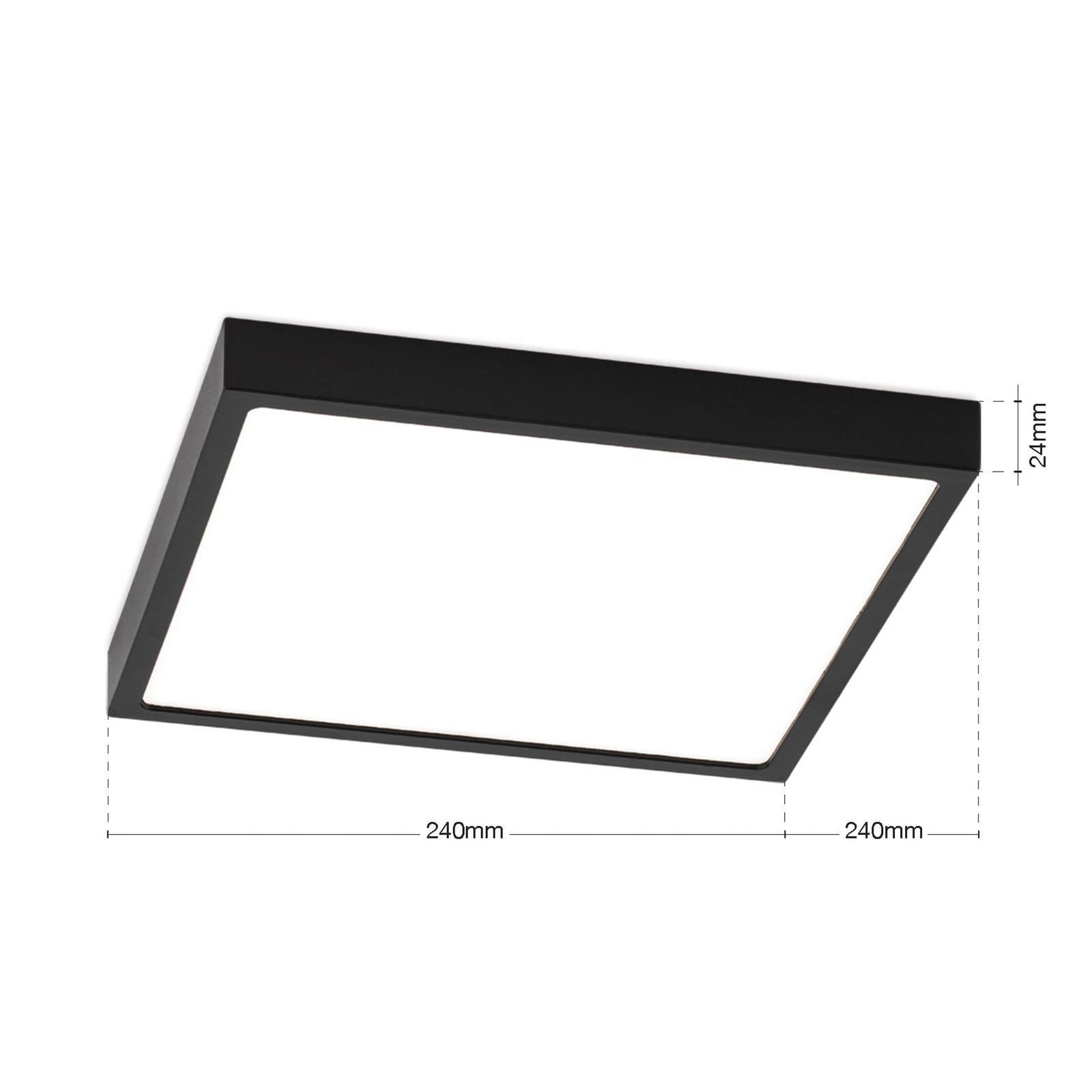 Detalj av LED taklampe Disc svart 24x24 cm 20W dimbar CCT