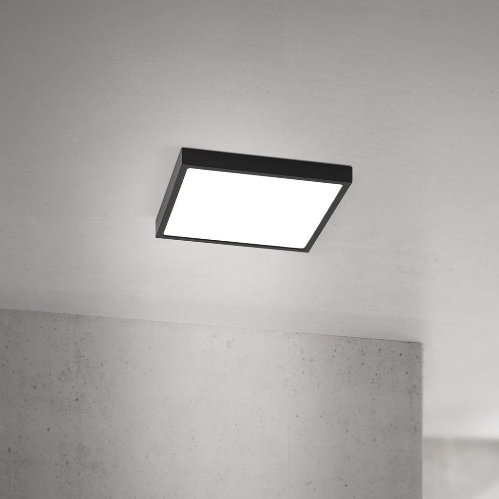 Montert LED taklampe Disc svart 24x24 cm 20W dimbar CCT i stue