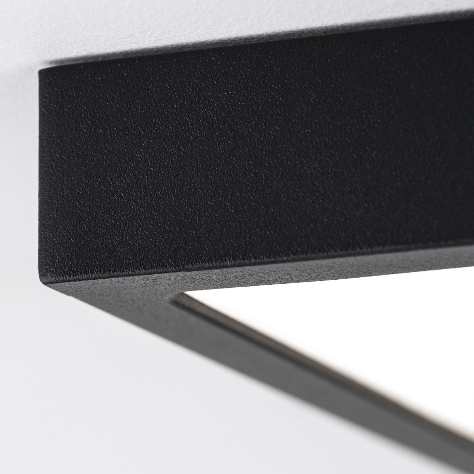 Nærbilde av overflaten på LED taklampe Disc svart 24x24 cm 20W dimbar CCT