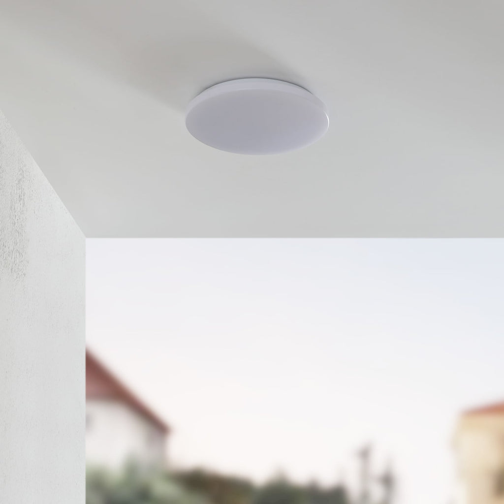 LED taklampe Doki rund hvit plast forfra