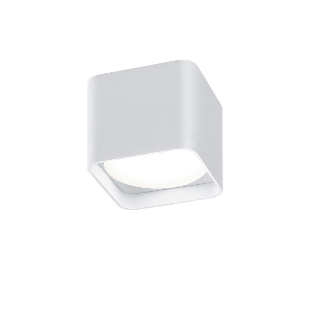LED taklampe Dora firkantet hvit matt 10x10 cm detalj av glass