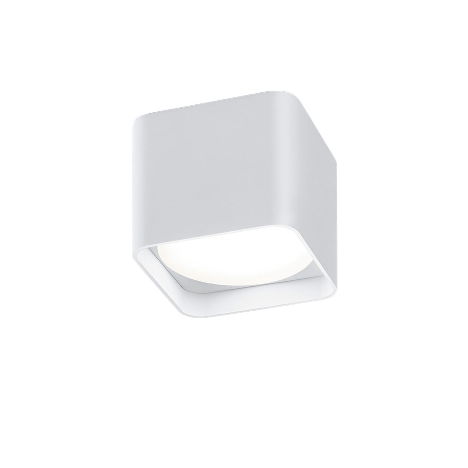 LED taklampe Dora firkantet hvit matt 10x10 cm detalj av glass