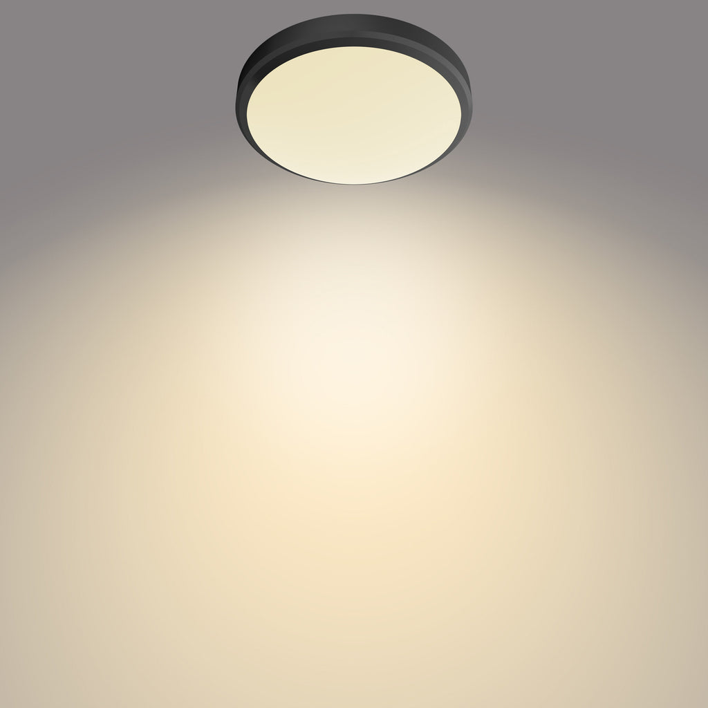 LED taklampe Doris svart IP44 Ø28 cm 2700K 6W bakside