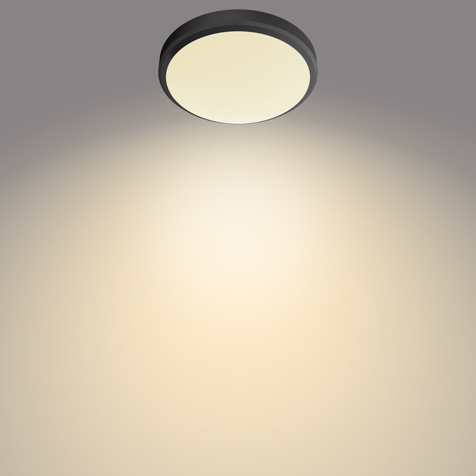 LED taklampe Doris svart IP44 Ø28 cm 2700K 6W bakside