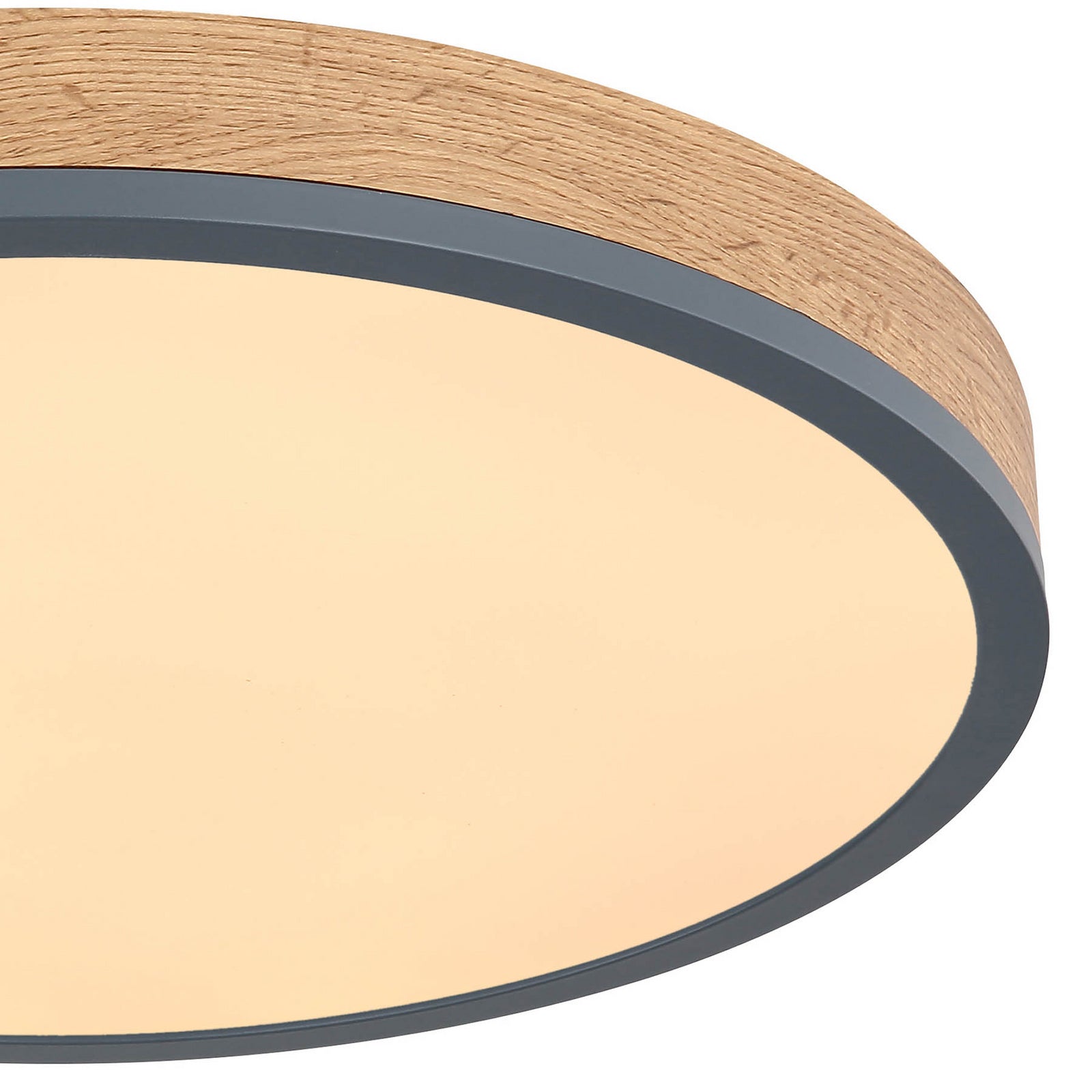 LED taklampe Doro Ø45 cm grafitt/mørkt tre 24W varmhvit - Globo