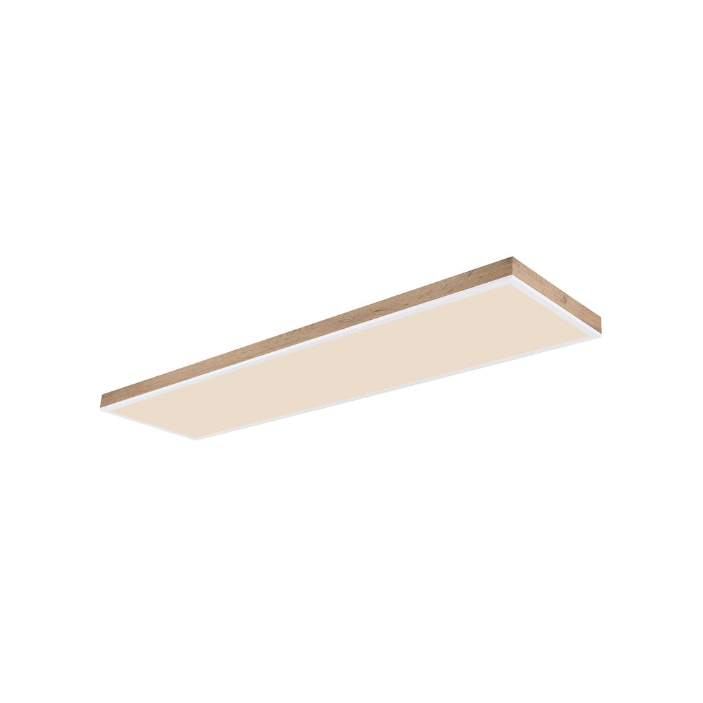 LED-taklampe Doro CCT dimbar mørkt tre 120x30 cm forfra