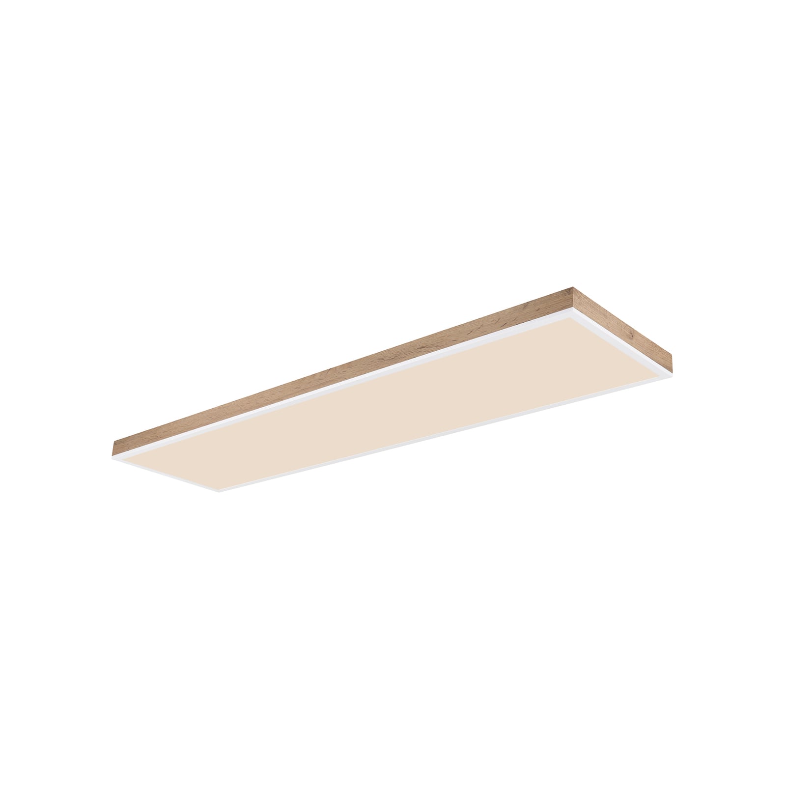 LED-taklampe Doro CCT dimbar mørkt tre 120x30 cm forfra
