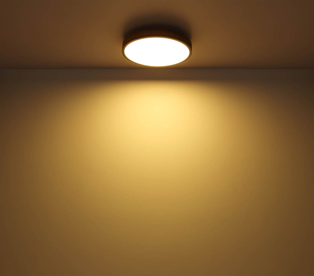 LED taklampe Doro dimbar CCT grafitt/mørkt tre fjernkontroll nærbilde