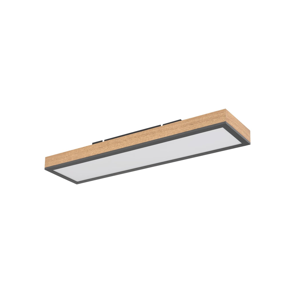 Montert LED taklampe Doro eik MDF 60x15 cm 18W varmhvit i rom
