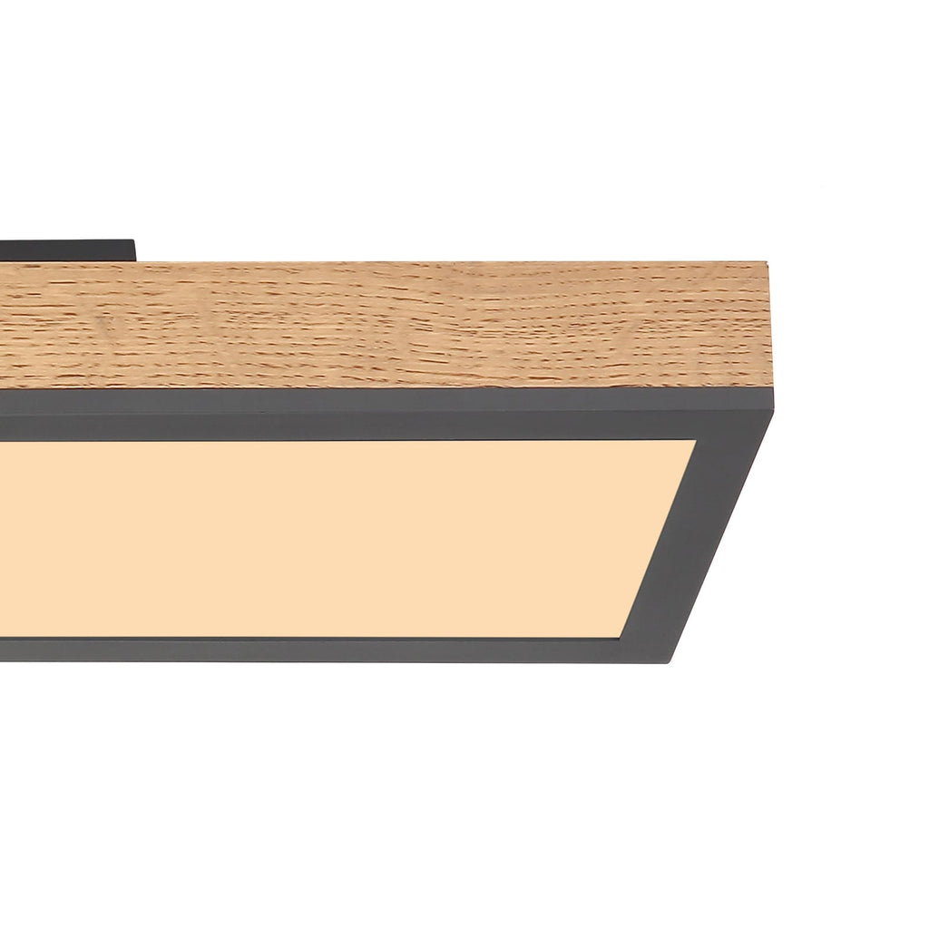 LED taklampe Doro eik MDF 60x15 cm 18W varmhvit monteringsdetalj