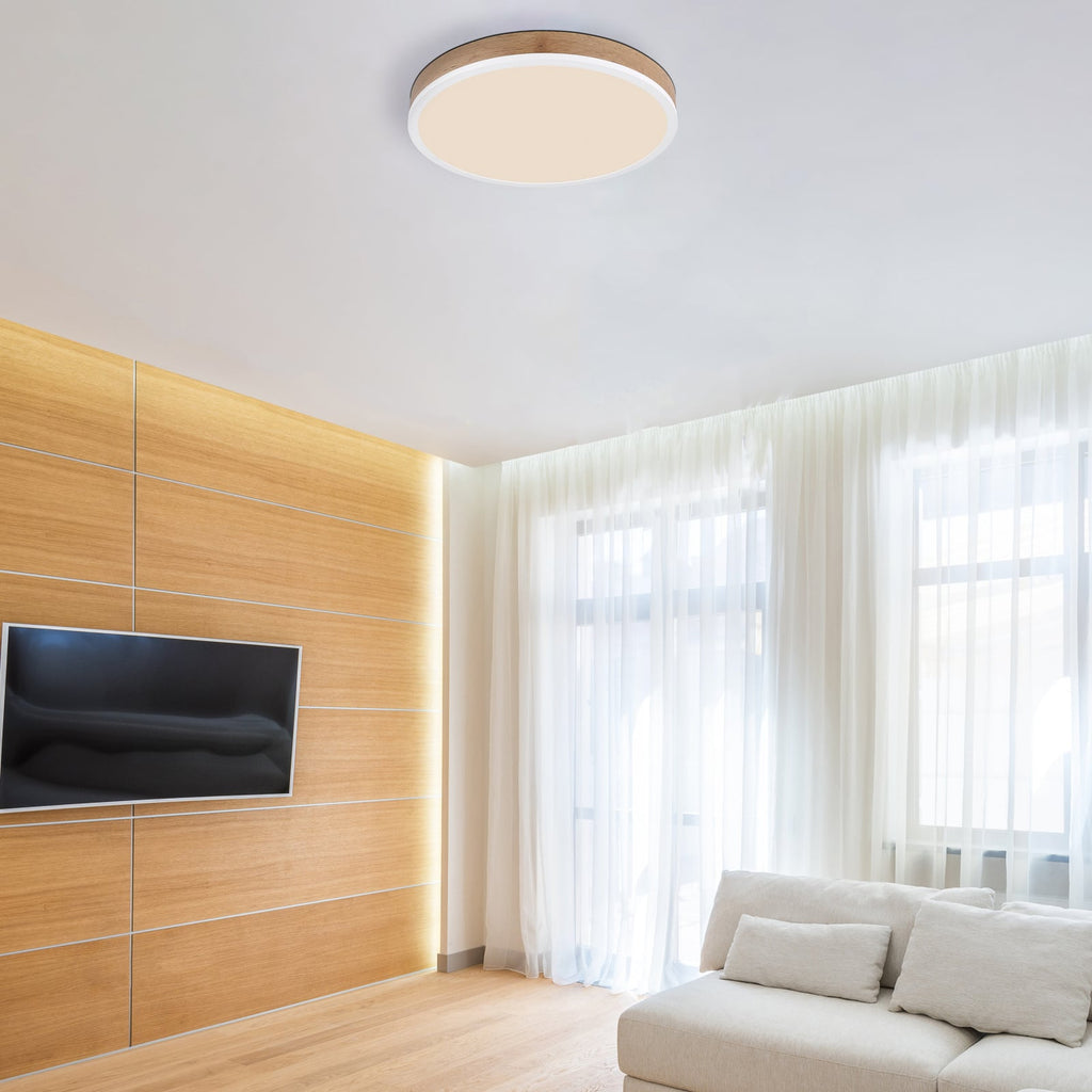 LED taklampe Doro tre/hvit Ø45 cm detalj nærbilde