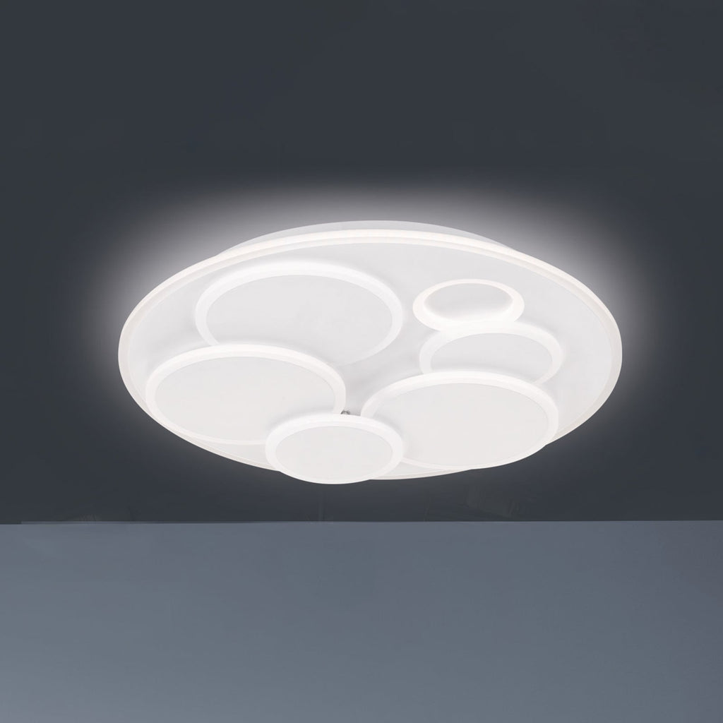 LED taklampe Dots CCT dimbar hvit Ø50 cm foran