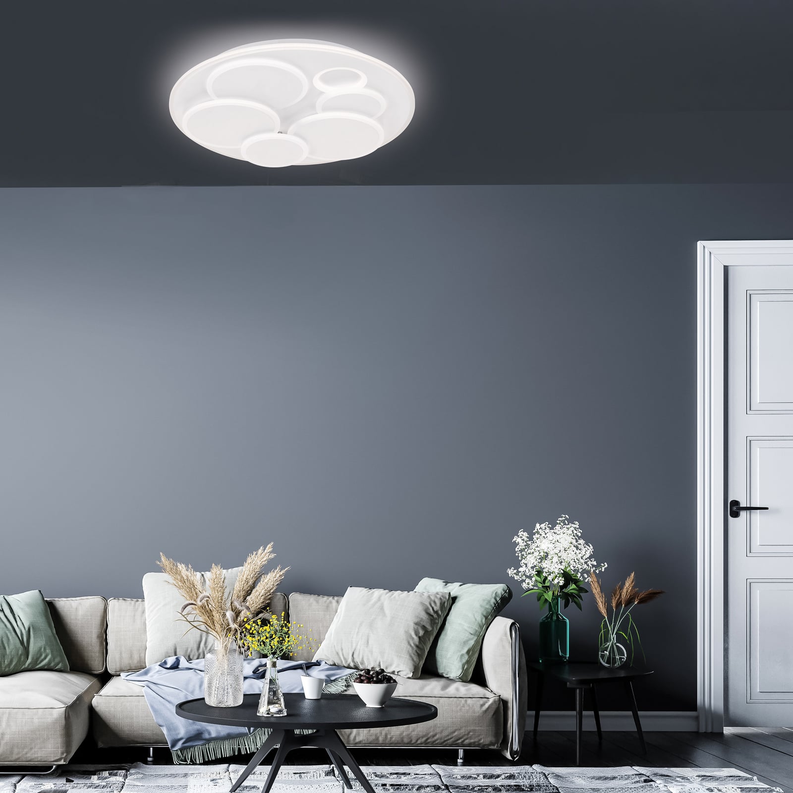 LED taklampe Dots CCT dimbar hvit Ø50 cm bakside