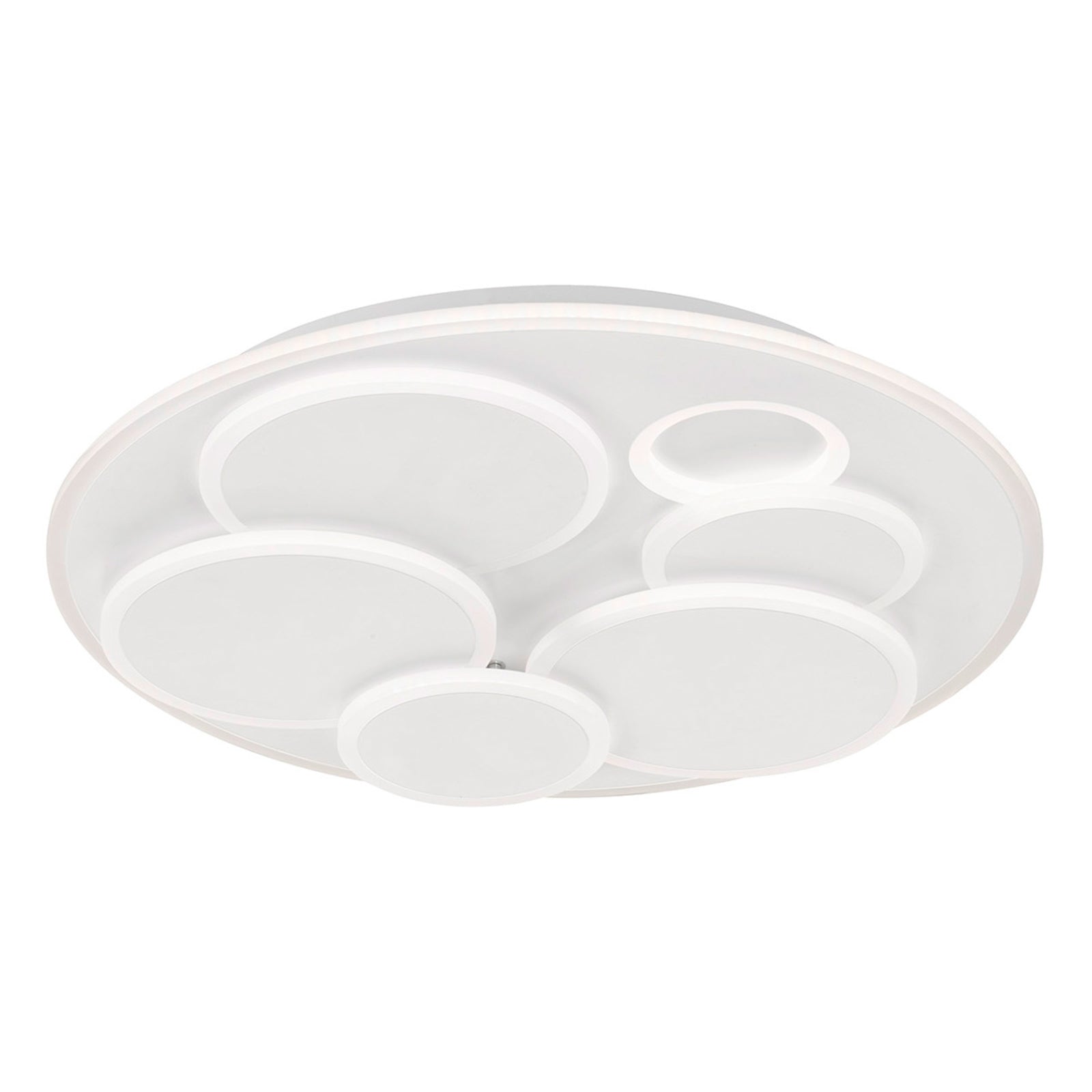 LED taklampe Dots CCT dimbar hvit Ø50 cm montert i rom