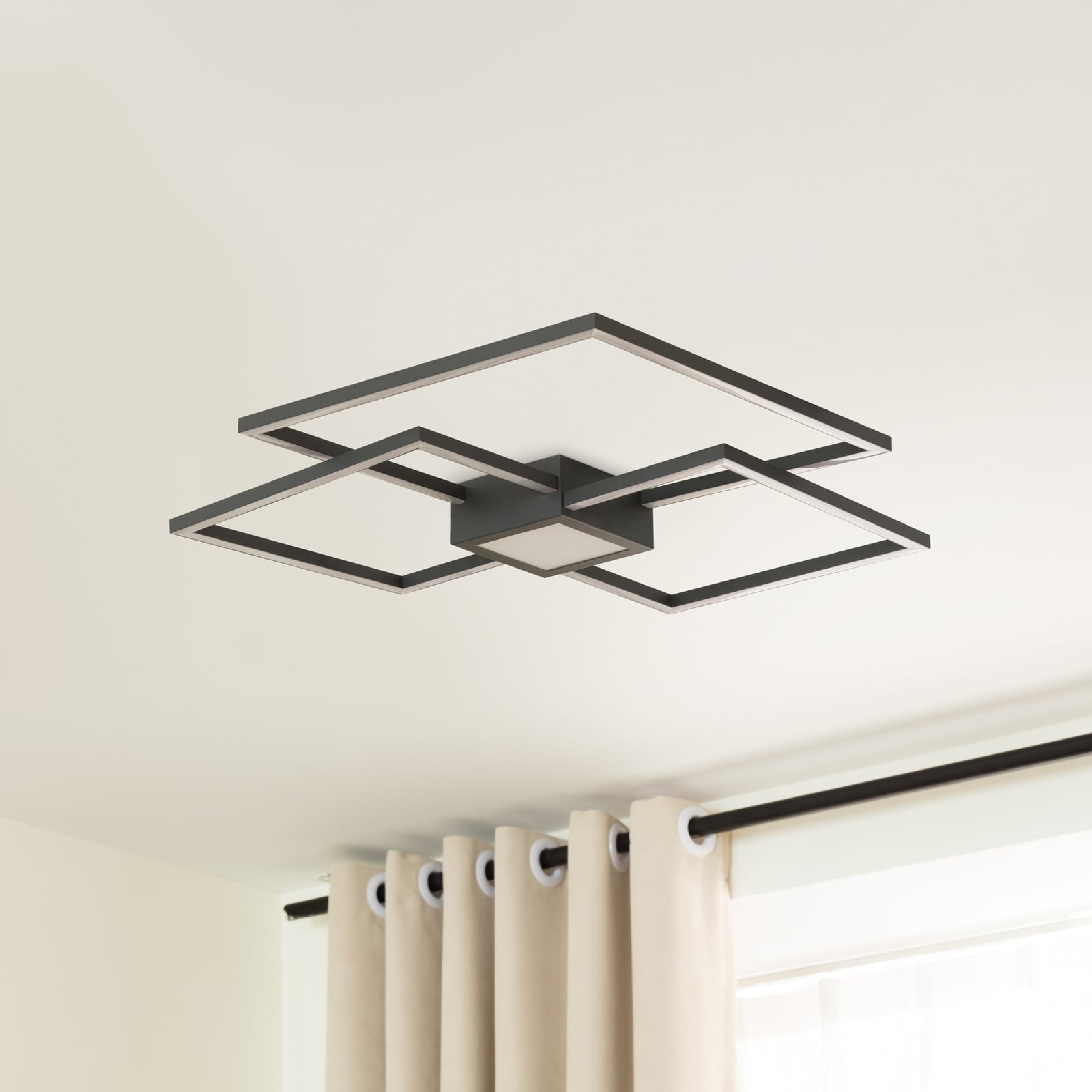 LED taklampe Duetto dimbar antrasitt 65 cm bakside