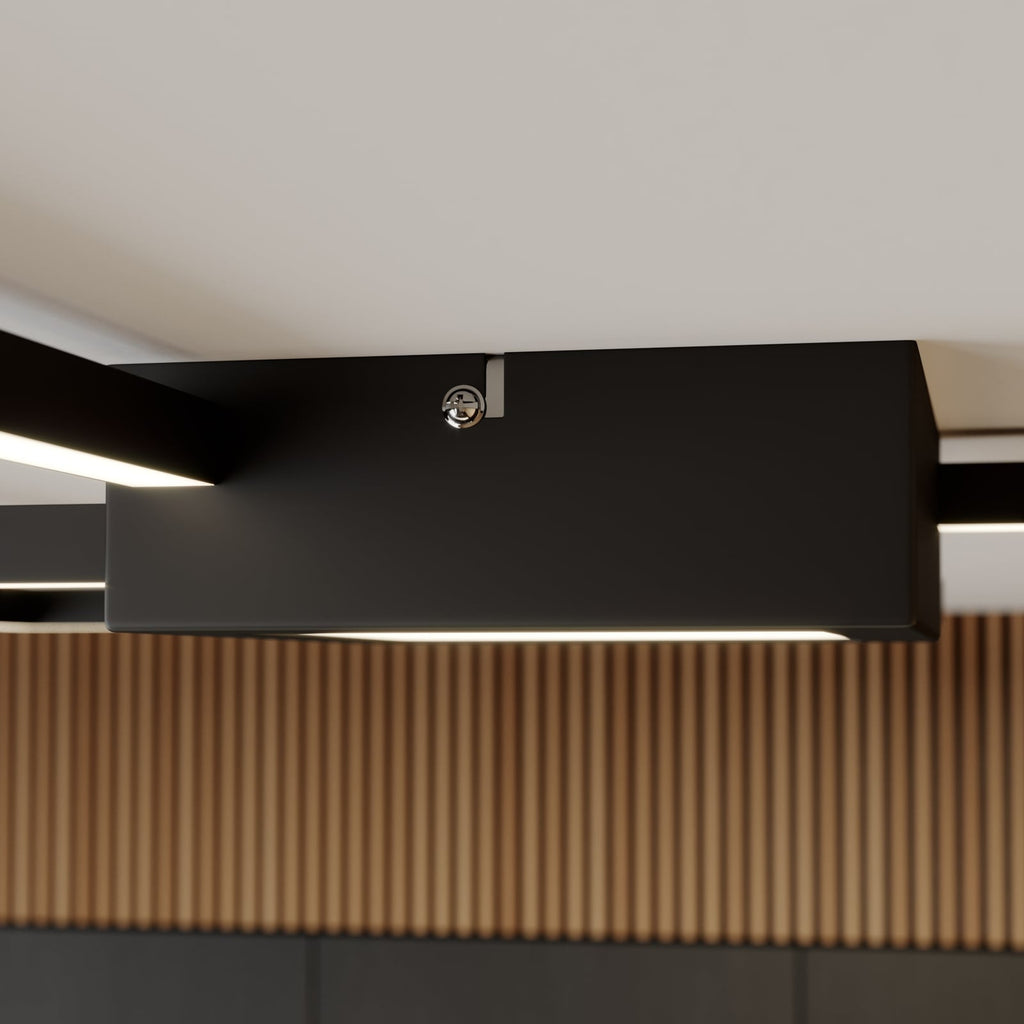 LED taklampe Duetto dimbar antrasitt 65 cm 28W nærbilde av LED-lys