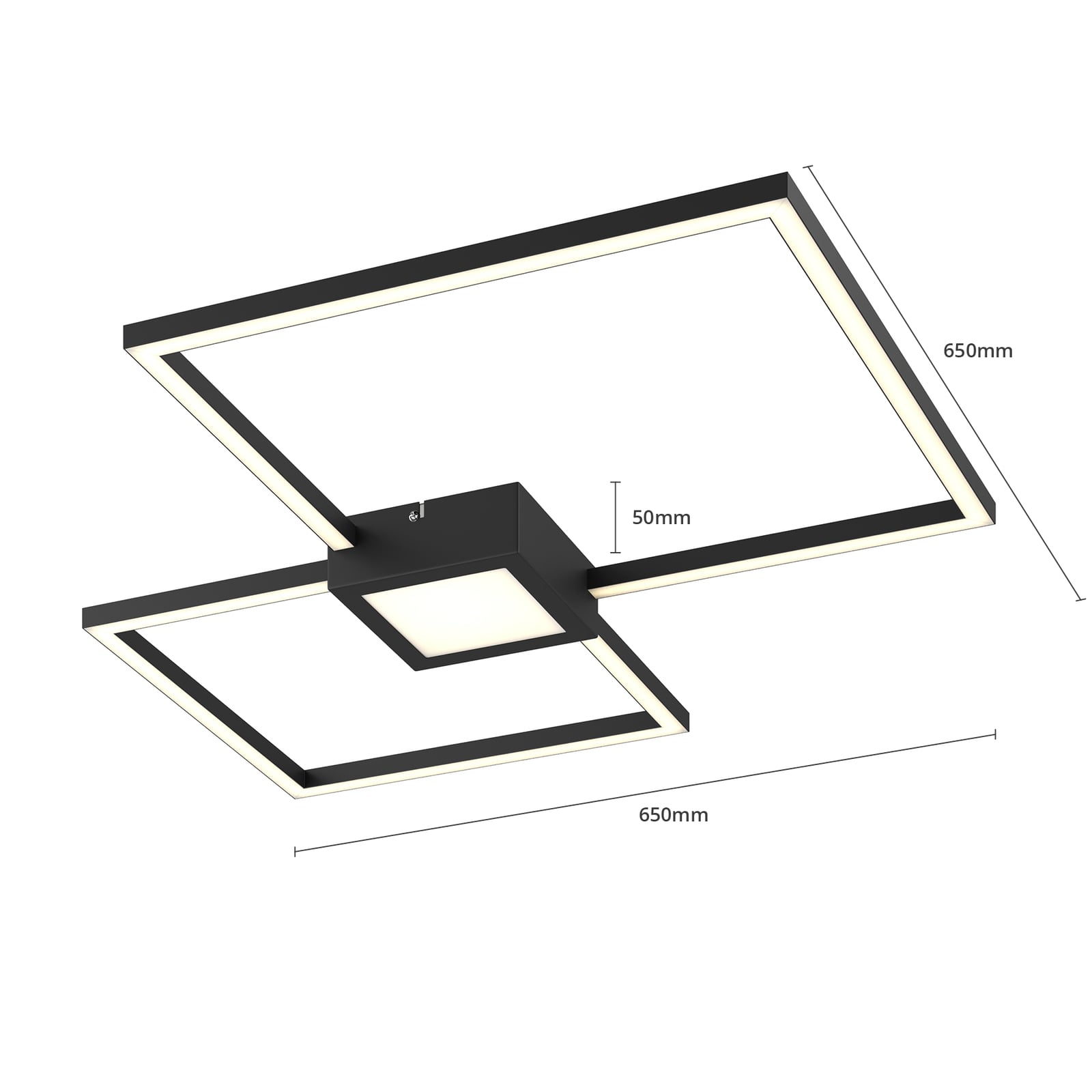 LED taklampe Duetto dimbar antrasitt 65 cm 28W oversikt