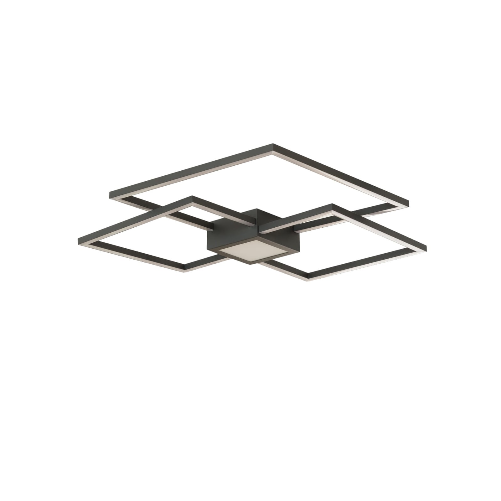 LED taklampe Duetto dimbar antrasitt 65 cm montert i rom