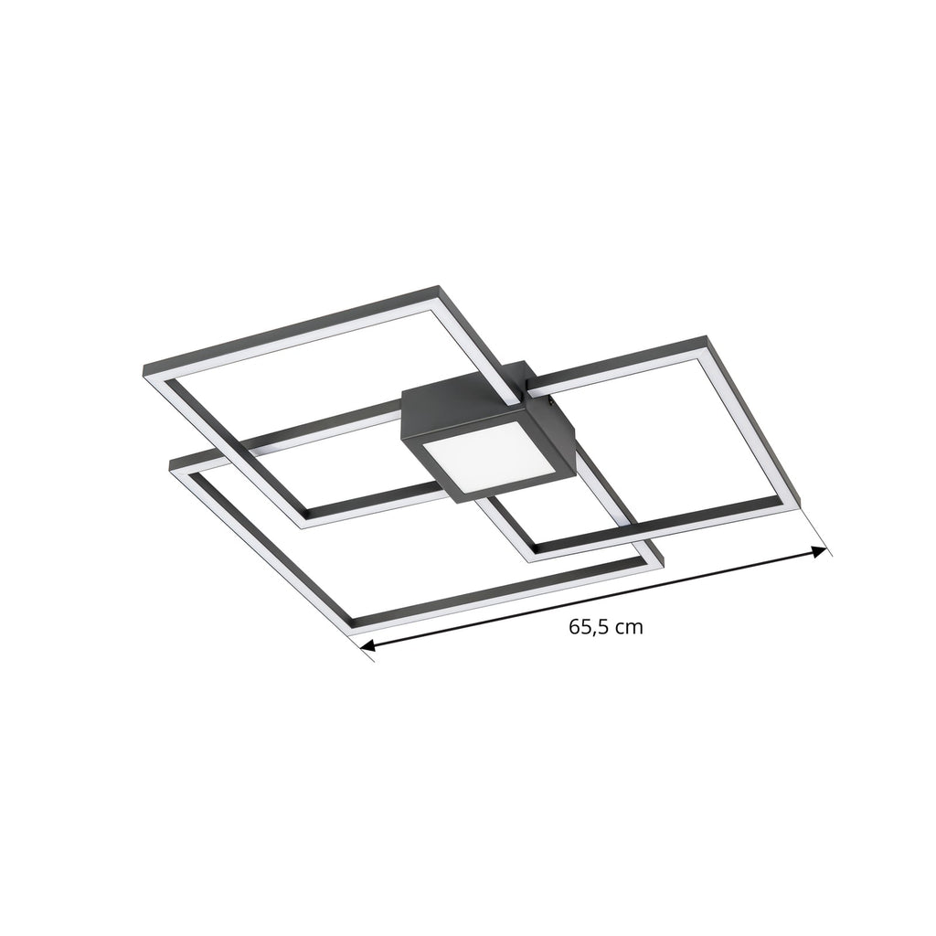 LED taklampe Duetto dimbar antrasitt 65 cm nærbilde