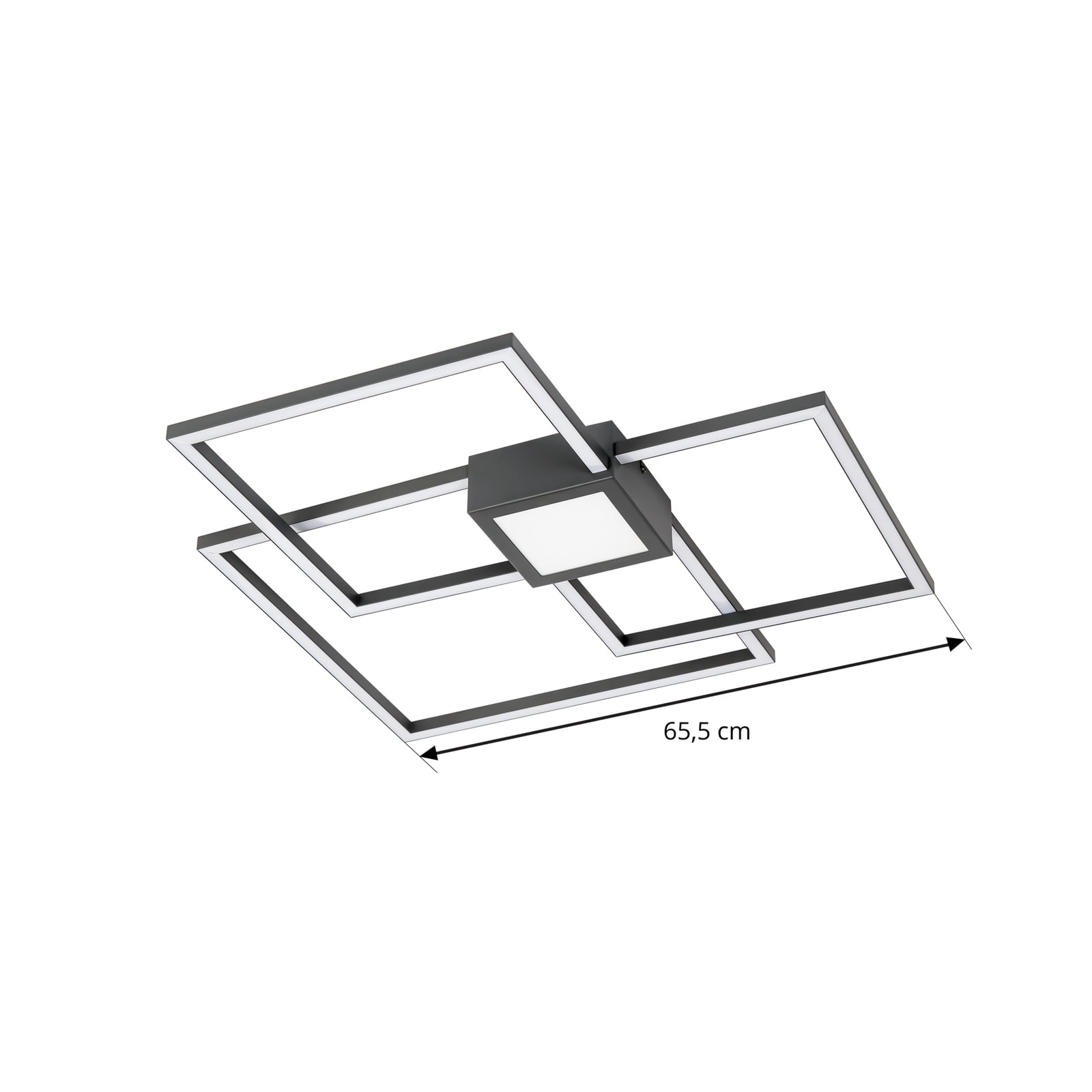 LED taklampe Duetto dimbar antrasitt 65 cm nærbilde